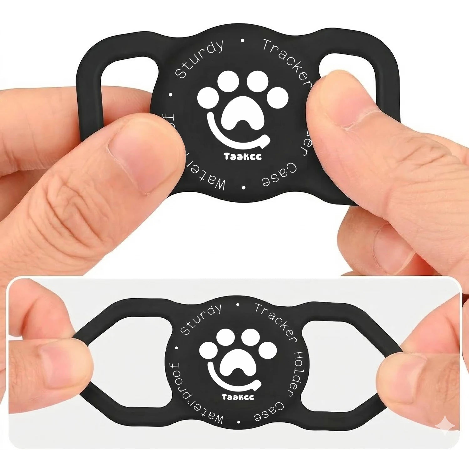TAAKCC IP68 Waterpoof Dog Airtag Holder, Stretchy Silicone Full Body Covered Holder for Apple Air Tag for Dog Cat Collar