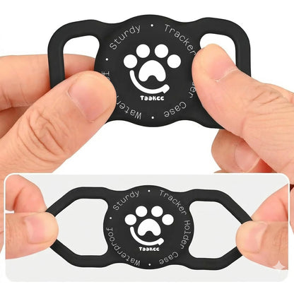 TAAKCC IP68 Waterpoof Dog Airtag Holder, Stretchy Silicone Full Body Covered Holder for Apple Air Tag for Dog Cat Collar