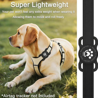 TAAKCC IP68 Waterpoof Dog Airtag Holder, Stretchy Silicone Full Body Covered Holder for Apple Air Tag for Dog Cat Collar