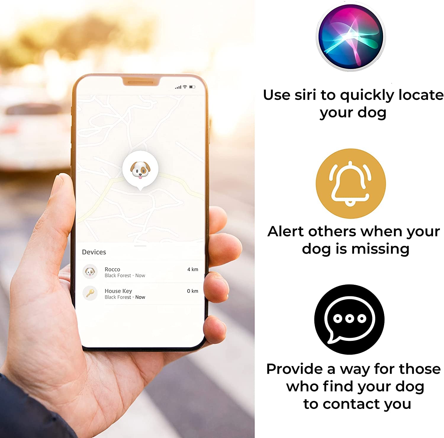 Airtag Dog Collar Holder - Durable Silicone Tracking Solution for Dogs & Cats - Keep Your Pets Safe with Apple Airtag Technology