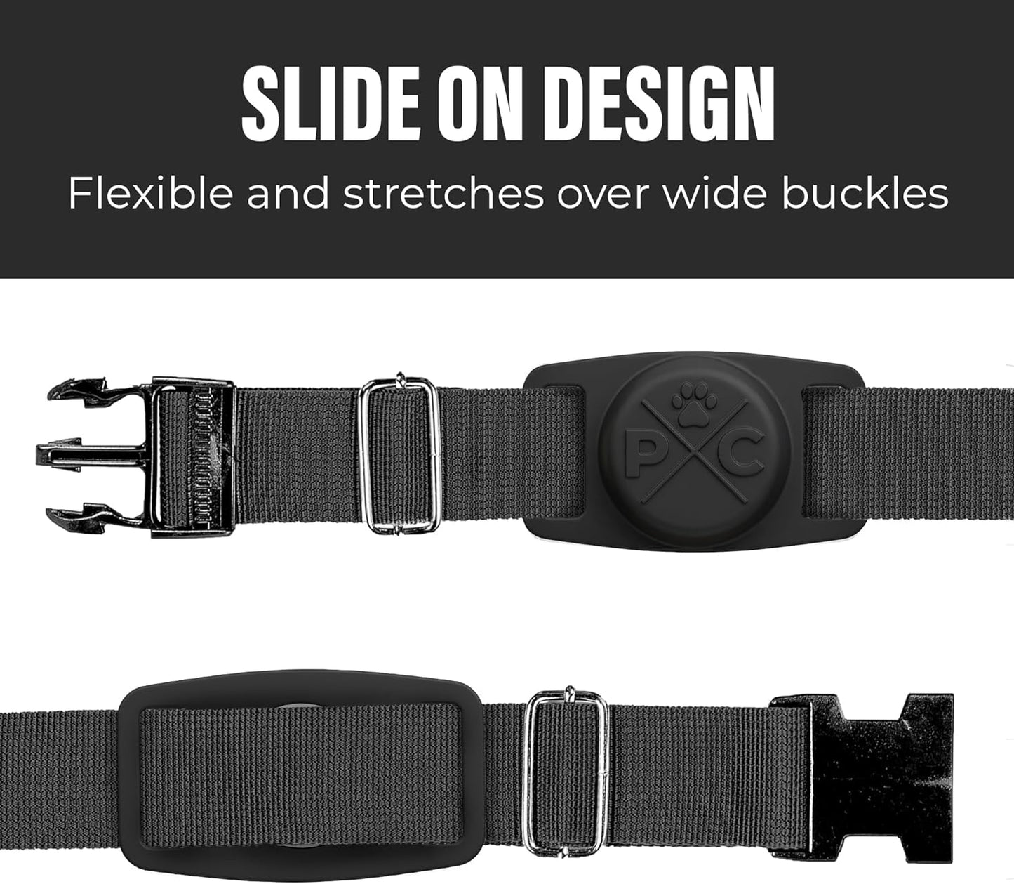 Airtag Dog Collar Holder - Durable Silicone Tracking Solution for Dogs & Cats - Keep Your Pets Safe with Apple Airtag Technology